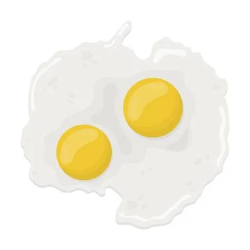 Fried egg with two yolks top view. illustration on a white background Stock Illustration