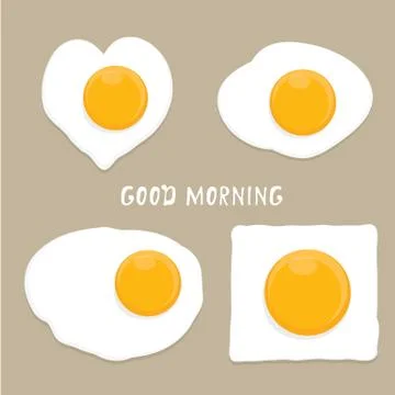 Fried Egg vector . good morning concept Illustrazione stock