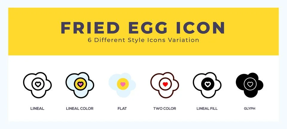 Fried egg vector icon. with different styles vector illustration. Stock Illustration