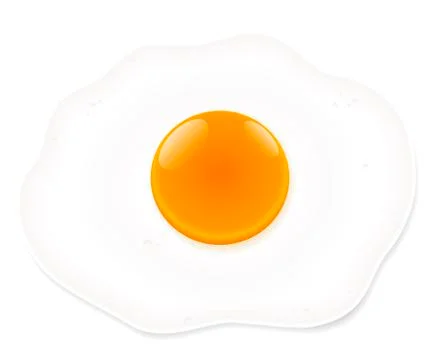 Fried Egg White Background Stock Illustration