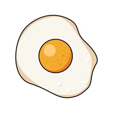 Fried egg on white background Stock Illustration
