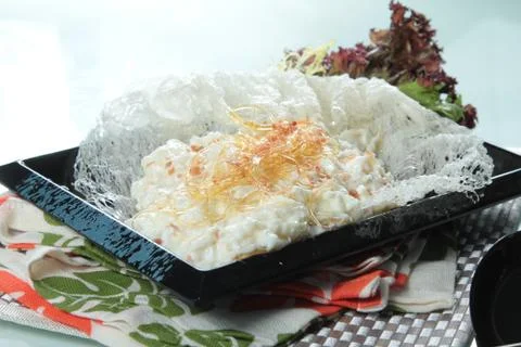 Fried egg white Stock Photos