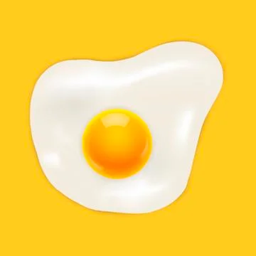 Fried egg on yellow background. Vector. Stock Illustration