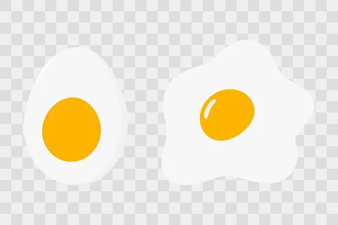 Fried egg with yolk Half Hard boiled egg World Egg Day Receipt Menu Pictogram Stock Illustration
