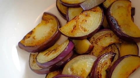 Fried eggplant | 120 fps 库存影片 158744037
