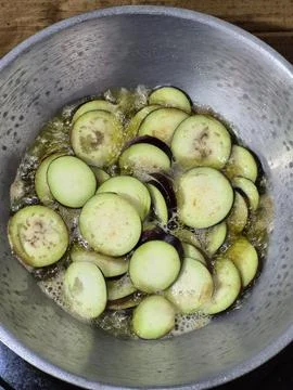 Fried eggplant Stock Photos