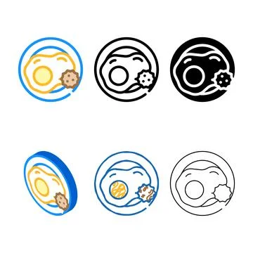 Fried eggs allergy color multistyle icon vector Stock Illustration