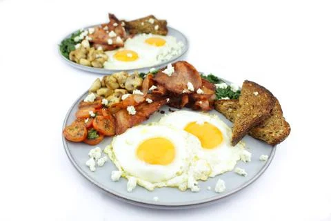 Fried eggs and bacon Фото