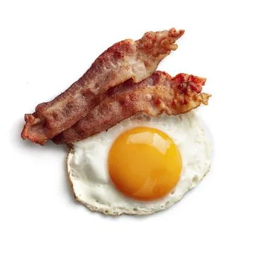 Fried eggs and bacon Foto stock