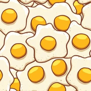 Fried Eggs Background Seamless 2 Stockillustratie