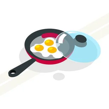 Fried-eggs-for-breakfast Stock Illustration