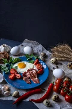 Fried eggs breakfast Stock Photos