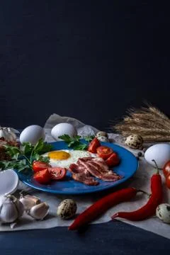 Fried eggs breakfast Stock Photos
