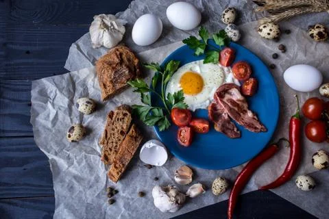 Fried eggs breakfast Stock Photos