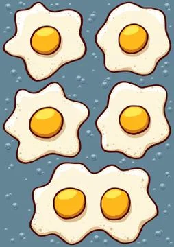 Fried Eggs Cartoon Stockillustratie