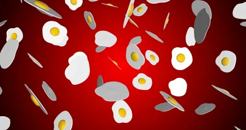Fried Eggs Falling slow motion animation Stock Footage 241640553
