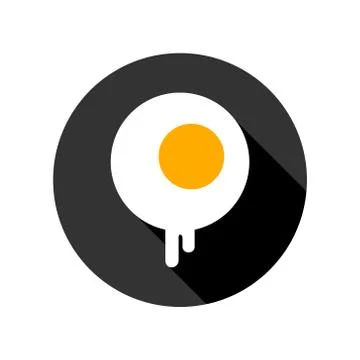 Fried eggs flat icon Stock Illustration