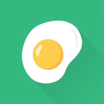 Fried eggs flat style with long shadow Illustrazione stock