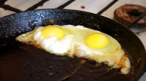 Fried Eggs Stock Footage 43747573