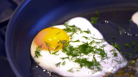Fried eggs Stock Footage 73750741