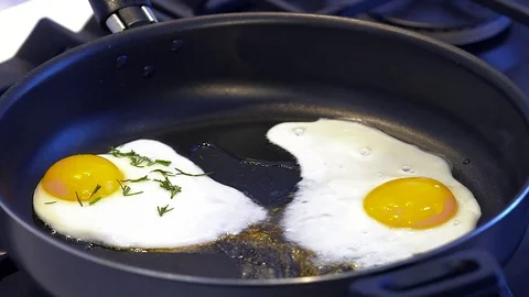 Fried eggs Stock Footage 73751463