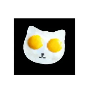 Fried eggs in the form of a cat Stock Illustration