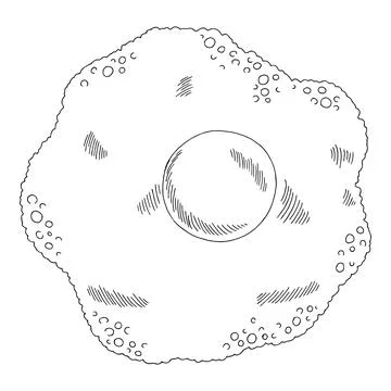 Fried eggs graphic black white isolated sketch illustration vector Stock Illustration
