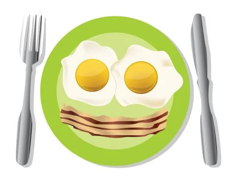 Fried eggs Stock Illustration