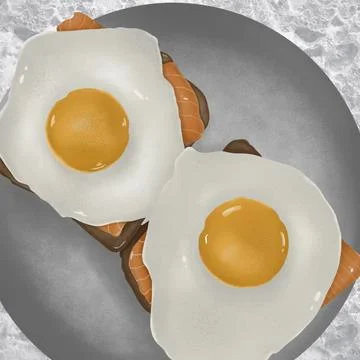 Fried eggs Stock Illustration