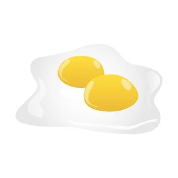 Fried eggs isolate on white Stock Illustration