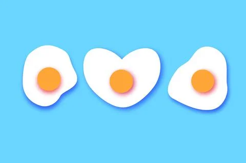 Fried Eggs. Omelet papercut style. Farm products. Fast food. Natural product Stock Illustration