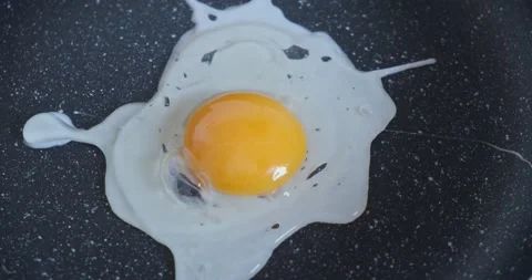 Fried eggs in a pan for breakfast Stock Footage 149178076