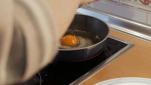 Fried eggs in a pan Stock Footage 109276936