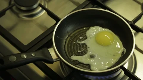 Fried-eggs-in-a-pan Stock Footage 144315491