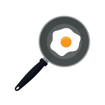 Fried eggs on pan Illustrazione stock