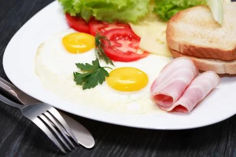 Fried eggs Stock Photos