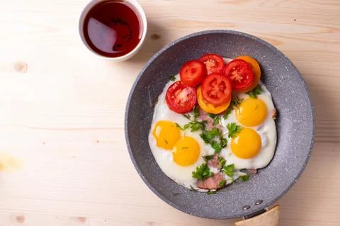 Fried eggs Foto stock