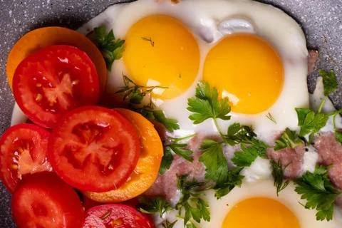 Fried eggs Foto stock