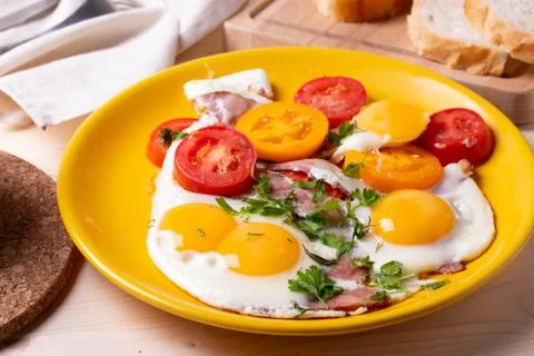 Fried eggs Stock Photos