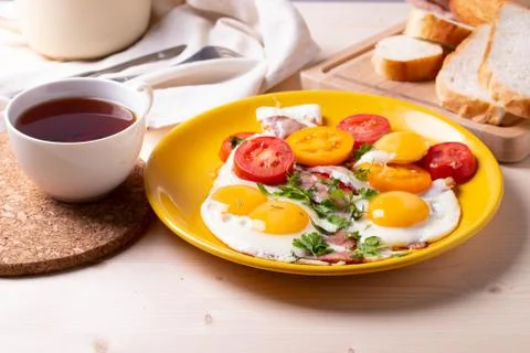Fried eggs Stock Photos
