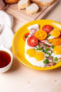 Fried eggs Stock Photos