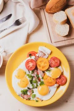 Fried eggs Stock Photos