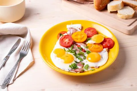 Fried eggs Stock Photos