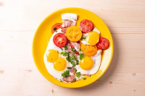 Fried eggs Stock Photos