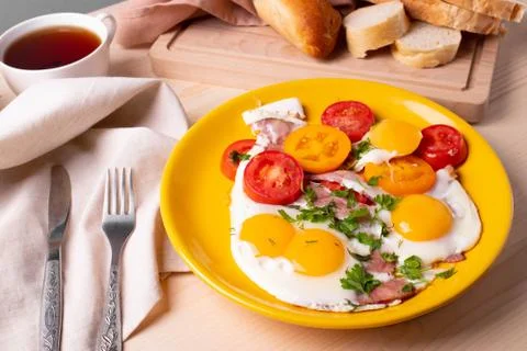 Fried eggs Stock Photos