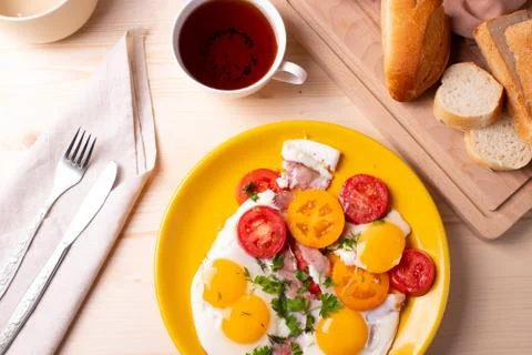 Fried eggs Stock Photos