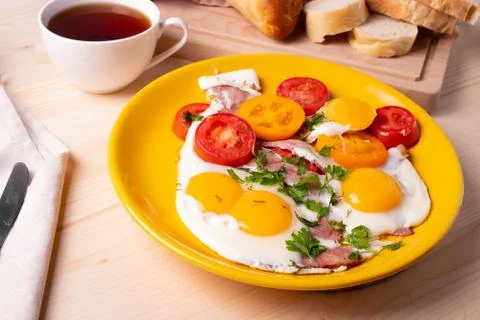 Fried eggs Foto stock