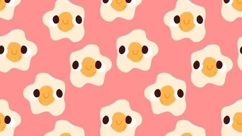 Fried eggs pink pattern. Stock Illustration