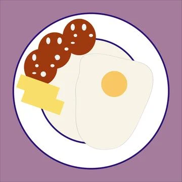 Fried eggs on a plate Stock Illustration