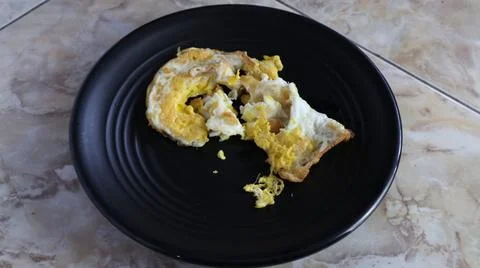 Fried eggs on a plate Stock Photos